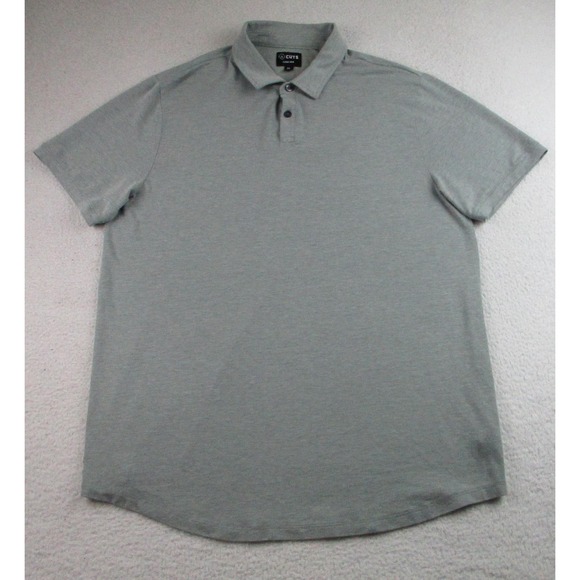 Cuts Clothing Polo Shirt Mens 2XL Gray Curve-Hem Short Sleeve Performance XXL - Picture 1 of 8